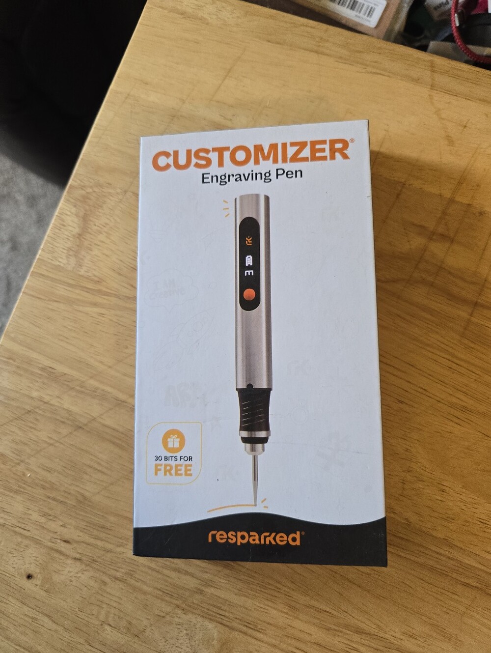 Customizer Engraving Pen by resparked - Silver and Black